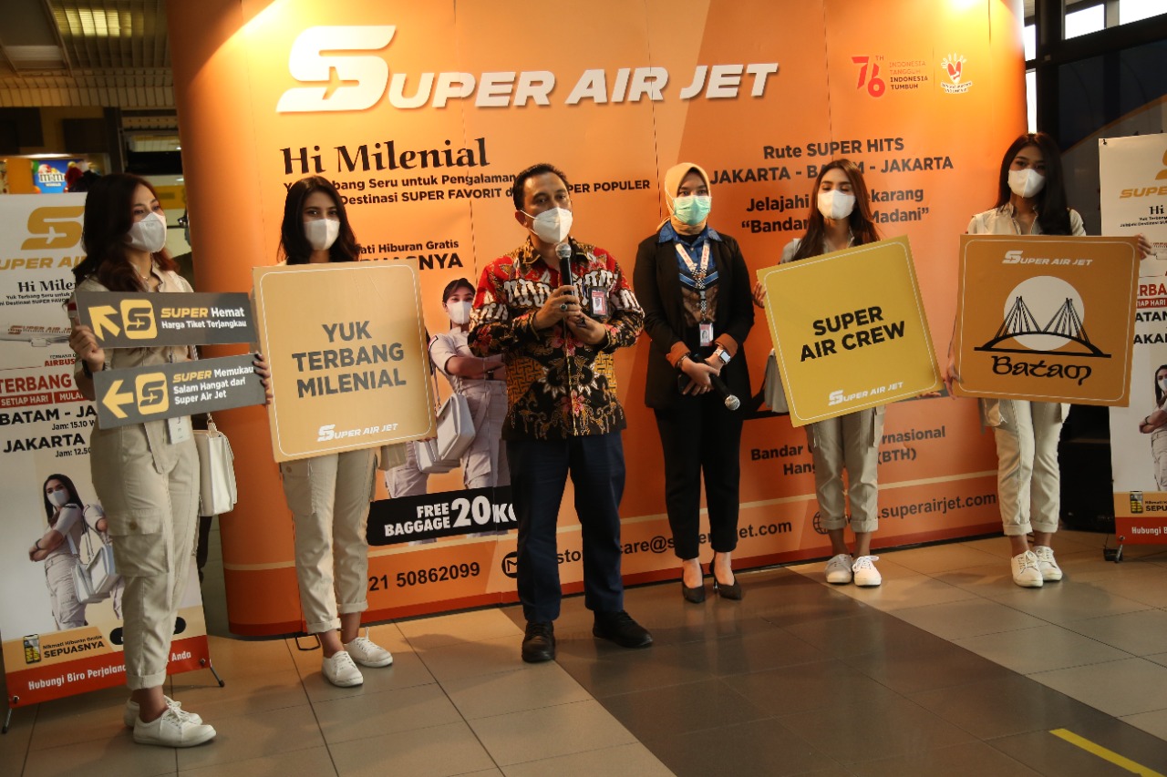 Bandara Hang Nadim Batam Jadi Rute Penerbangan Maskapai Super Air Jet (foto : hms)