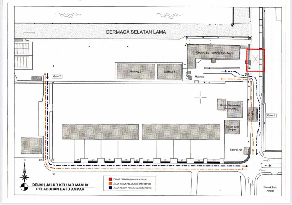 BUP BP Batam Alihkan Arus Keluar Masuk Pelabuhan Batu Ampar Selama Pembangunan Gerbang (foto : hms)