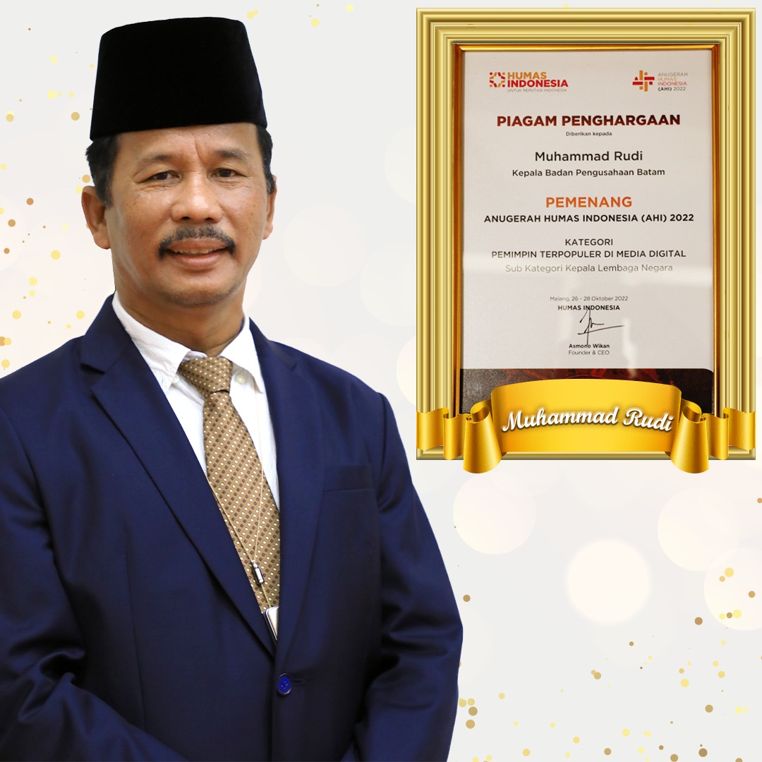 Muhammad Rudi dan BP Batam Raih Anugerah Terpopuler AHI 2022 (foto : hms)